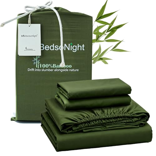 Image of 100% Viscose Derived from Bamboo Sheet Set, Natural Breathable Moisture-Wicking for Hot Sleepers, 18 inch Deep Pocket, 4 Piece