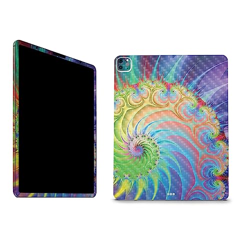 Image of MightySkins Carbon Fiber Skin Compatible with Apple iPad Pro 12.9 inch M2 6th Gen (2022) Full Wrap Kit - Color Fractal | Protective, Durable Textured Carbon Fiber Finish | Easy to Apply | Made in The USA