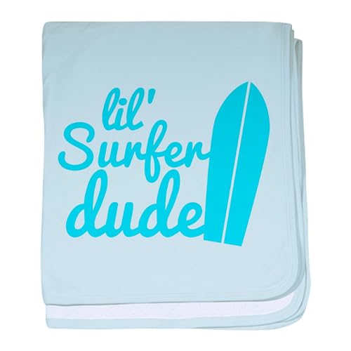 Image of CafePress Lil (Little) Surfer Dude! with Surfboard Baby Blan Baby Blanket, Super Soft Newborn Swaddle