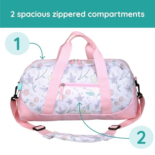 Image of JumpOff Jo by Wildkin Overnighter Duffel Bag - Lightweight Travel Bag for Kids - Fairy Blossom