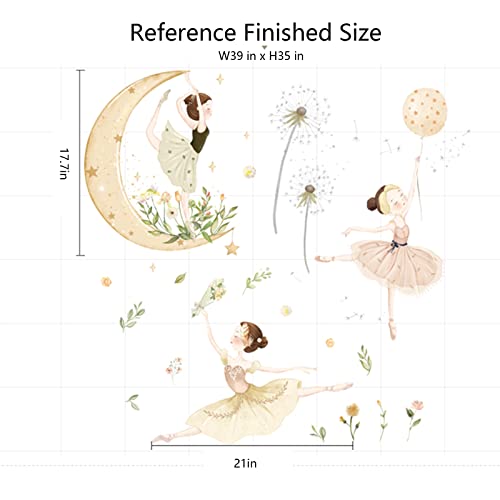 Vinilos decorativos de ballerina para pared, 2 piezas miniatura 5