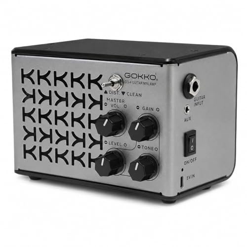 GOKKO GO-4 Mini Guitar Amp, 10W Rechargeable Portable Guitar Amplifier with Clean/Distortion Modes...