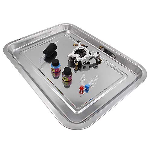 Tattoo Stainless Steel Tray - Autdor 2 Pack Stainless Steel Tattoo Trays 13.5" X 10" Dental Tray Piercing Instrument Tray Flat Tool for Tattoo Supplies - Thumbnail 5