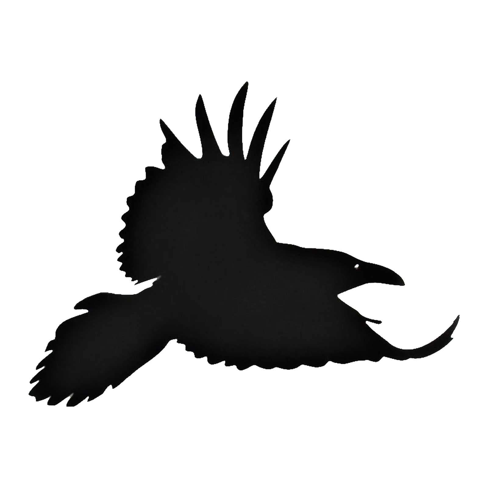 Peinture murale décorative de silhouette en métal corbeau noir de cour