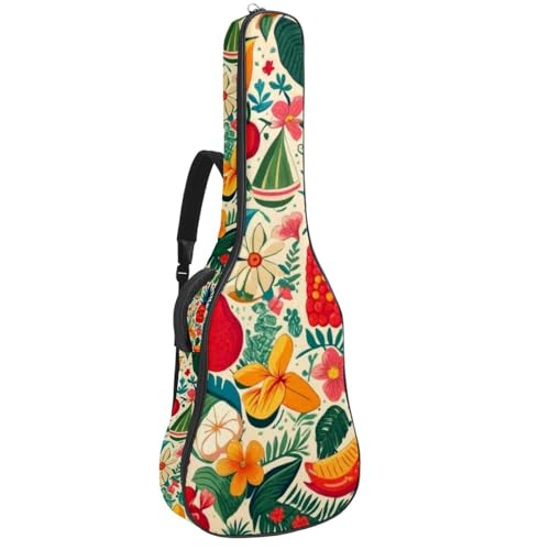 Housse guitare acoustique motif plage pour transporter votre musique en vacances