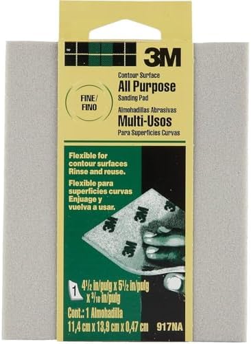 3M Contour Surface Sanding Sponge, Fine Grit, 4.5-in by 5.5-in by .1875-in