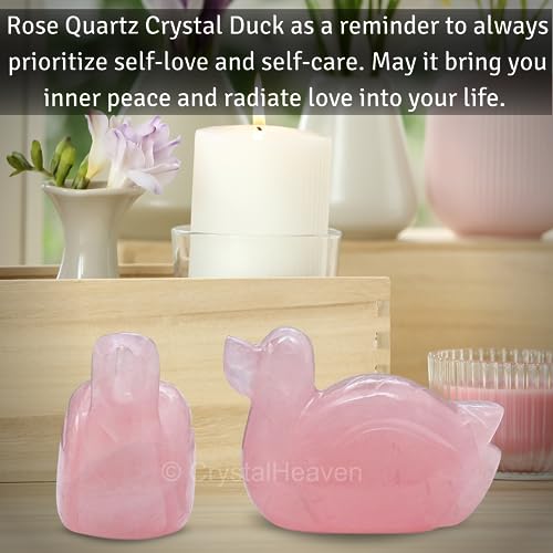 Image of Mandarin Ducks Pair for Love - Rose Quartz Crystal Ducks for Vastu, Pooja, Meditation, Yoga and Room Office Home Decor (150-200 Gram, Rose Quartz)