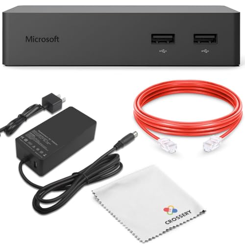 Microsoft Surface Dock 1661 Bundle - Includes 90W Power Adapter, Ethernet Cable & Microfiber Cloth -