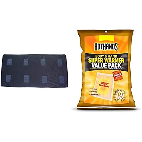 ThermaFur 5511 Air Activated Heated Blanket, Black & HotHands Body & Hand Super Warmers - Long Lasting Safe Natural Odorless Air Activated Warmers - Up to 18 Hours of Heat - 10 Individual Warmers Cover
