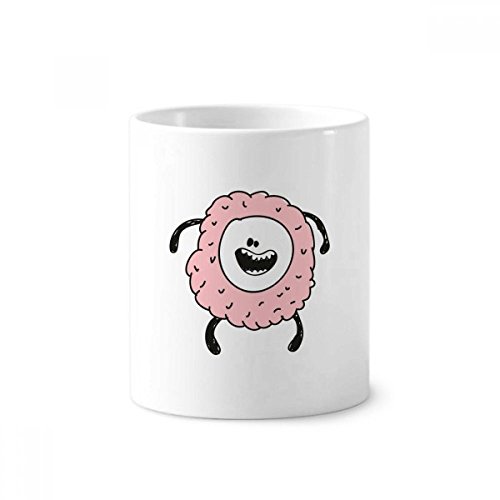Gobelet céramique Alien rose avec motif cyclope unique, hauteur 9.6cm pour stylos