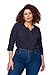Produktbild Zizzi Damen Große Größen Bluse 3/4 Ärmel Baumwolle Gr. 50-52 , Blau