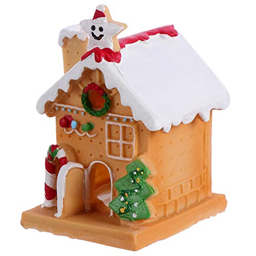 Casinha de gengibre de Natal BesPORTBLE com luz LED Resina na Vila da Neve Casas Iluminadas de Natal