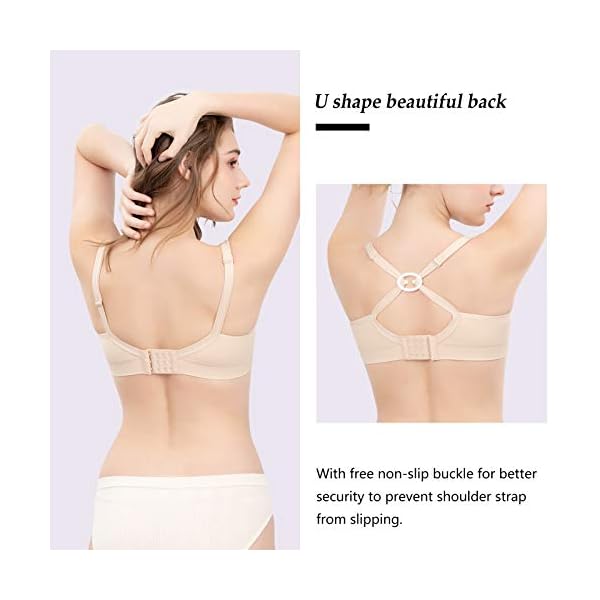 Angelhood Still-BH für Damen, 3 Stück, ohne Bügel, mit Verlängerungen und Clips – Bild 6