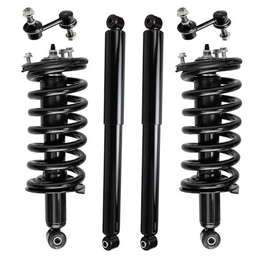 Image of Detroit Axle - 4WD Struts Shocks Kit for 2004-2015 Nissan Titan Front 2 Struts with Coil Spring 2 Sway Bars 2 Rear Shock Absorbers 2005 2006 2007 2008 2009 2010 2011 2012 2013 2014 Replacement