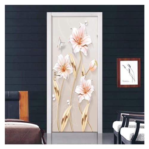 Décoration murale de chambre à fleurs avec vinyle auto-adhésif - 5