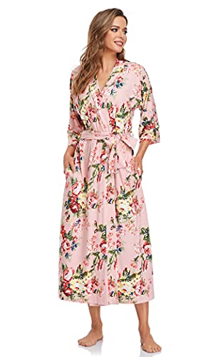 Women's Robes Long Robes Lightweight Modal Floral Long Kimono Robes Full Length Bathrobes Dressing Gown #TOP3