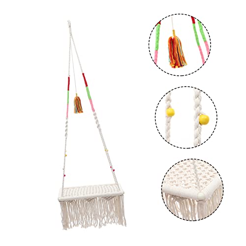 Couchage pour chat suspendu en coton beige contre l'ennui - 5
