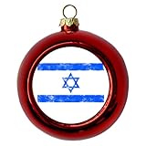 Israel Jewish Jew Proud Country Flag Funny Christmas Ball Tree Ornaments Celebrity Face Red...