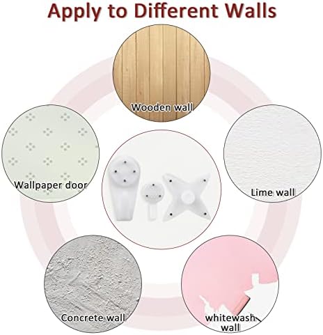 Enoric 40Pcs Non-Trace Picture Hanging Hook Hardwall Drywall Picture Hanging Hook for Hanging Paintings Wedding Photos Mirror Clock