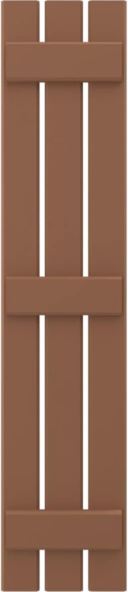 Ekena Millwork ARW401SB311X65BTH Americraft Three 3 Exterior Real Wood Spaced Board-n-Batten Shutters (Per Pair), Burnt Toffee