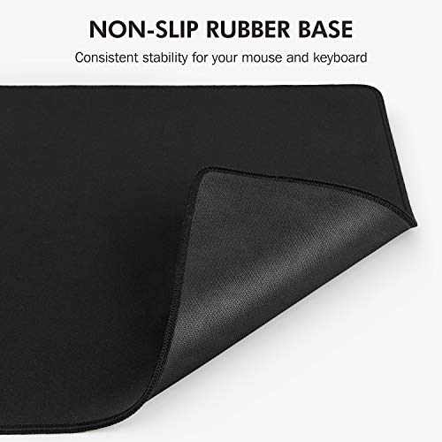 Luxcoms Extended Gaming Mouse Pad (31.5×15.75×0.12 Inch) Computer Keyboard Mousepad Mouse Mat, Water-Resistant, Non-Slip Base, Durable Stitched Edges,Mouse Mat For Gamer, Office & Home, Black (Lst080) #TOP4
