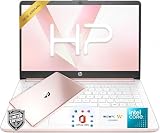 HP 14' Rose Gold Laptop with Copilot AI • Intel 4-Core N150 Processor • 4GB RAM • 128GB SSD + 1TB OneDrive • Microsoft 365 • Windows 11 • Lightweight & Portable Laptop