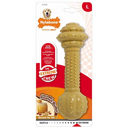 Nylabone Power Chew Extreme Chewing Dura Chew Barbell Dog Chew To...