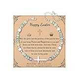 JoycuFF Easter Basket Stuffers for Teens Tween Teenagers, Trending Christian Religious Happy Easter Essentials Gifts, Cross Bracelet for Women