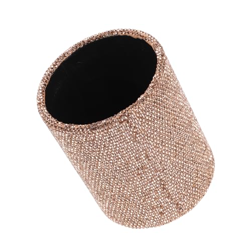 Pot pinceaux maquillage doré en PU contre le désordre du maquillage