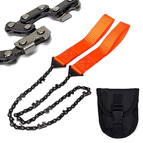 NEUSOP Scie à Chaîne de Survie Portatif Tronçonneuse Pocket Saw Scie à Main, Tronçonneuse Manuelle Portable, Pocket Chainsaw kit Survie pour Camping, Randonnée, Outil Chasse Survie Gear Cover