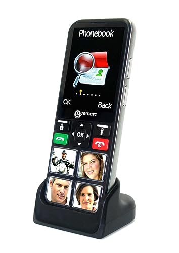 Geemarc CL8000 - Téléphone Portable Senior 4G Facile d’Utilisation avec Larges Touches Photo, Fonction SOS et Volume Amplifié - Adapté aux Malentendants...