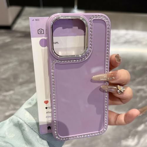 Coque iPhone 13 violette de luxe Candy aux finitions pailletées