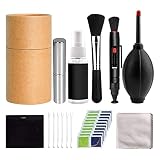 Kit de limpieza de cámara profesional que incluye 1 paquete de cartón , 1 soplador de cámara de aire, 1 bastoncillo de limpieza de sensores, 1 bolígrafo de limpieza de lentes, 1 cepillo de limpieza, 1 limpiador líquido de lentes de 20 ml, 1 papel de seda para lentes, 1 paño de limpieza de 15x18 cm, 10 papel de pantallas de limpieza, Hisopos de algodón 6x, hisopos puntiagudos 10x, cepillo de limpieza de lentes 1x