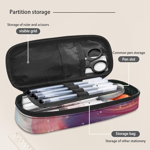 Image of Galaxy Axolotl Pen Case for Kids Big Capacity Pencil Case with Mesh Pocket Lightweight Pencil Box with Zipper Back to School