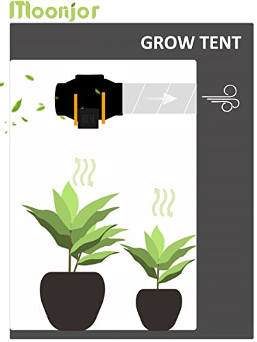 Moonjor Inline kanaalventilator 150 mm 2-versnellingsregelaar, uitlaatventilator met / IEC-aansluiting voor thuis, kantoor, badkamer, groeiruimte (6 inch 107CFM) - Image 5