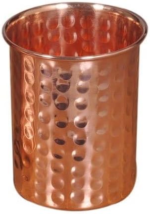 copper Handmade pure glass cup for water india (Pack of 2)