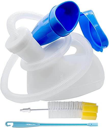 Urinoir portable pour homme et femme, 2000 ml, anti-déversement, épais, ferme, pour femmes et hommes, pour incontinence à domicile, hôpital, camping, voyage en voiture, blanc Cover