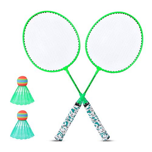 aqxreight Raqueta de Bádminton para Niños con Juego de 2 Pelotas Juego de Deportes Al Aire Juguete para Niños y Niñas Fluorescente Naranja Fluorescente Más Fácil y Encontrar Que el Bádminton Es