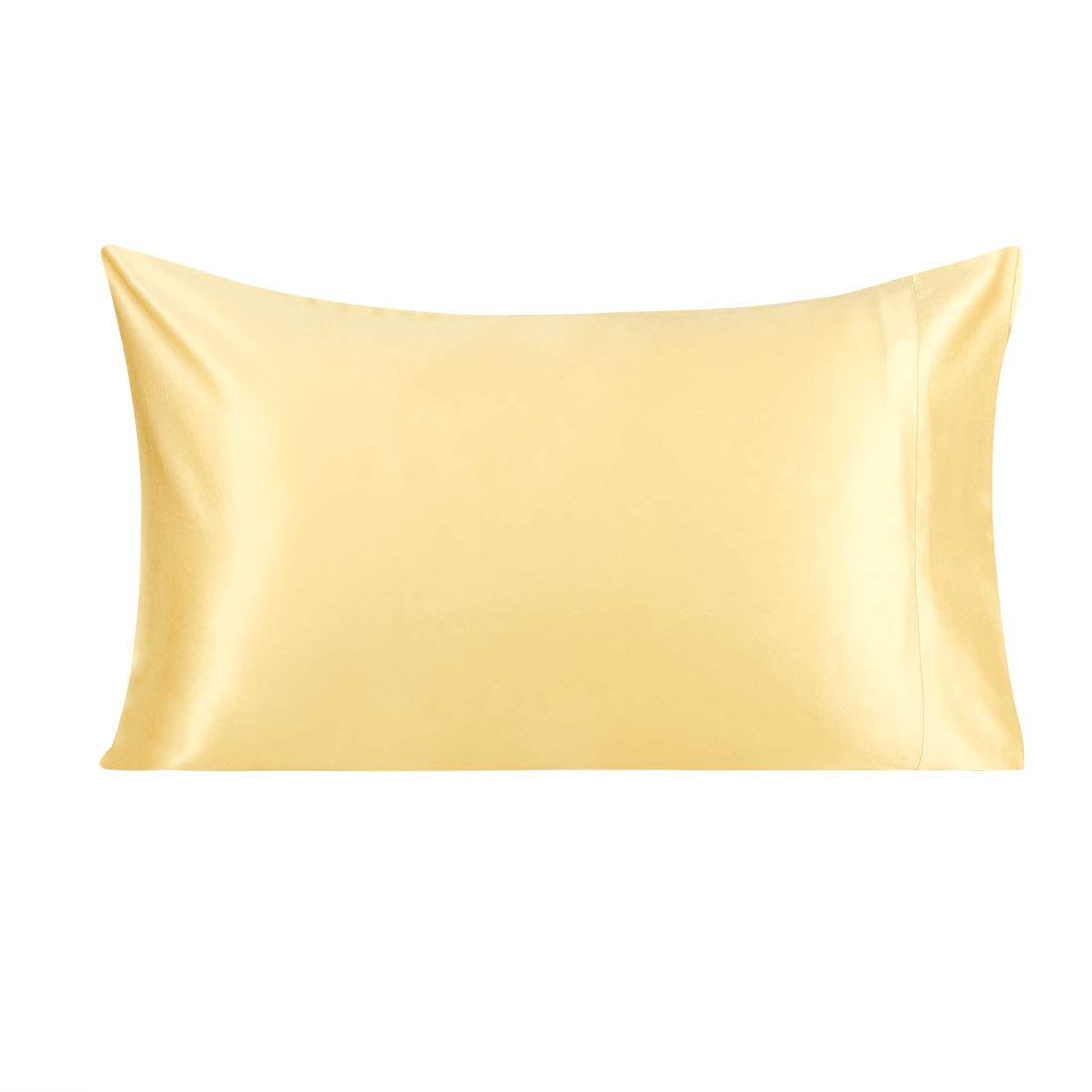 Taie d'oreiller en soie double face respirante et douce couleur champagne