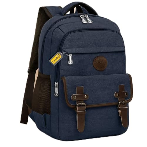 Mochila Masculina Feminina de Lona Super Resistente Confortavel Reforçada Executiva Estilosa e resistente Para o Dia a Dia Passeio Viagens (Azul)
