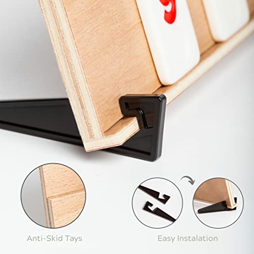 WOODTASTIC Rummy Holz Spiel - Hochwertiges Brettspiel aus Massivem Buchenholz mit 106 Robusten Kacheln