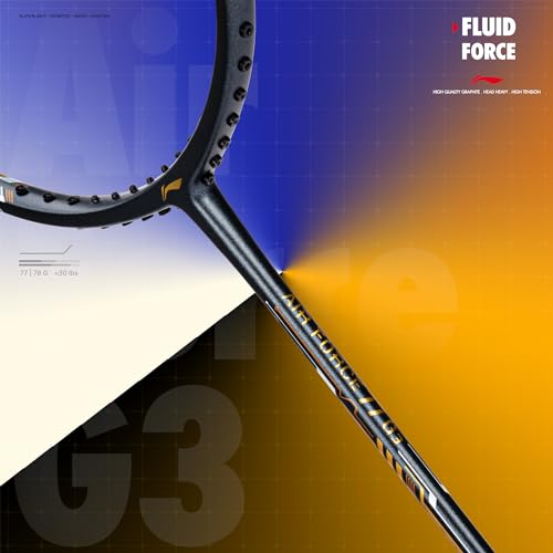 Image of Li-Ning Air Force G3 Badminton Racket with Full Cover | Max Tension : ≤30 lbs | Superlight Technology | Aerotec Beam | Dynamic Frame