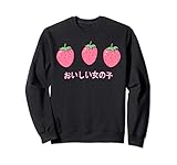 Este diseño Kawaii con tres fresas dulces estéticas y el texto en japonés "Delicious Girl" es el regalo perfecto para los fanáticos del anime, el grunge suave, el pastel gótico o el vaporwave. También es perfecto para cualquier Weaboo que ame Japón o los