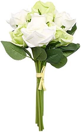 Miniatura 21 de Sunnyskar - Ramo de rosas artificiales para el hogar, boda, vacaciones, fiesta, decoración, accesorios de fotografía, florero, arreglo floral, B04-9