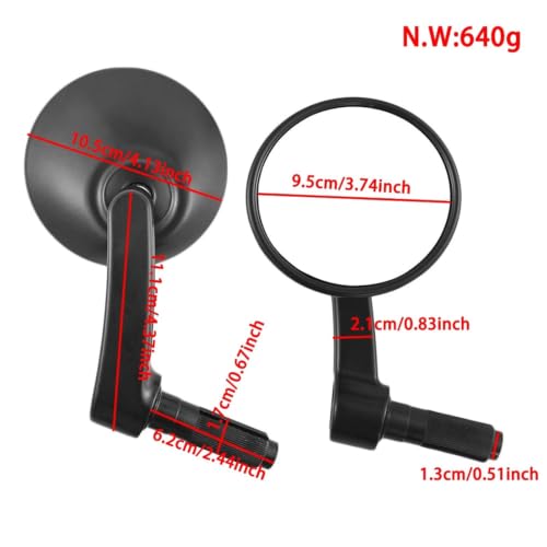 Espejos retrovisores moto ajustables con visión angular antirreflejos 5