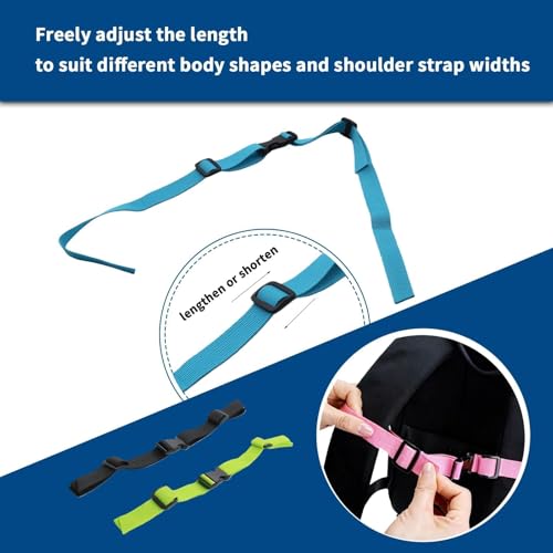 Nasxkji 4 Stück Verstellbarer Brustgurt Rucksack mit Schnellverschluss rutschfest und Strapazierfähig für Joggen Wandern Klettern Reisen (Schwarz/Grün/Rosa/Blau)
