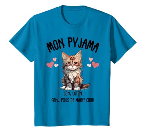 Maine Coon Cadeau Humour Pyjama Chat Maine Coon T-Shirt