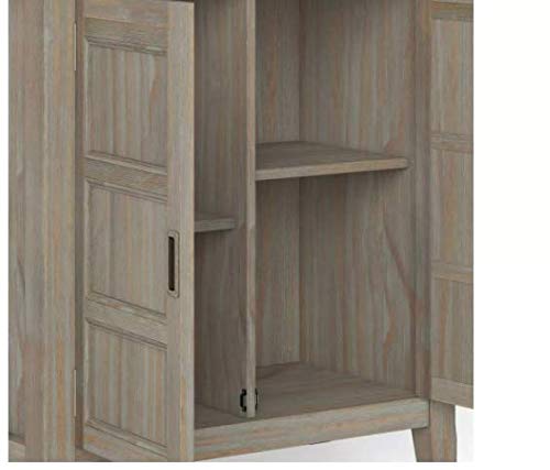 Portland Two Enclosed Adjustable Shelf Low Storage Cabinet - Wyndenhall (Distressed Gray) #TOP5