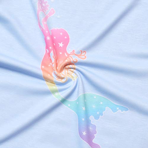 Girls Rainbow Mermaid Night Shorts Fultter Sleeve Summer Sleep Shirt Pajama Set #TOP6