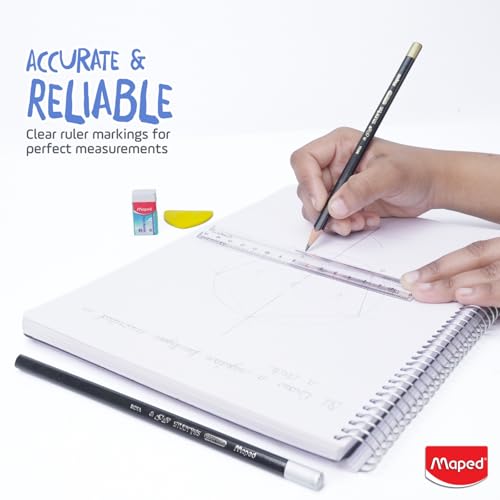 Image of MAPED Essential Writing Kit-Pack Of 10|2 Grey Pencils, 1Magic Stone, 1 Longtip Sharpener, 1 Eraser, 1 Scale| Navratri Return Gift|Writing Kit For Students|Gift Set For Kanya Poojan, Kanjak Puja